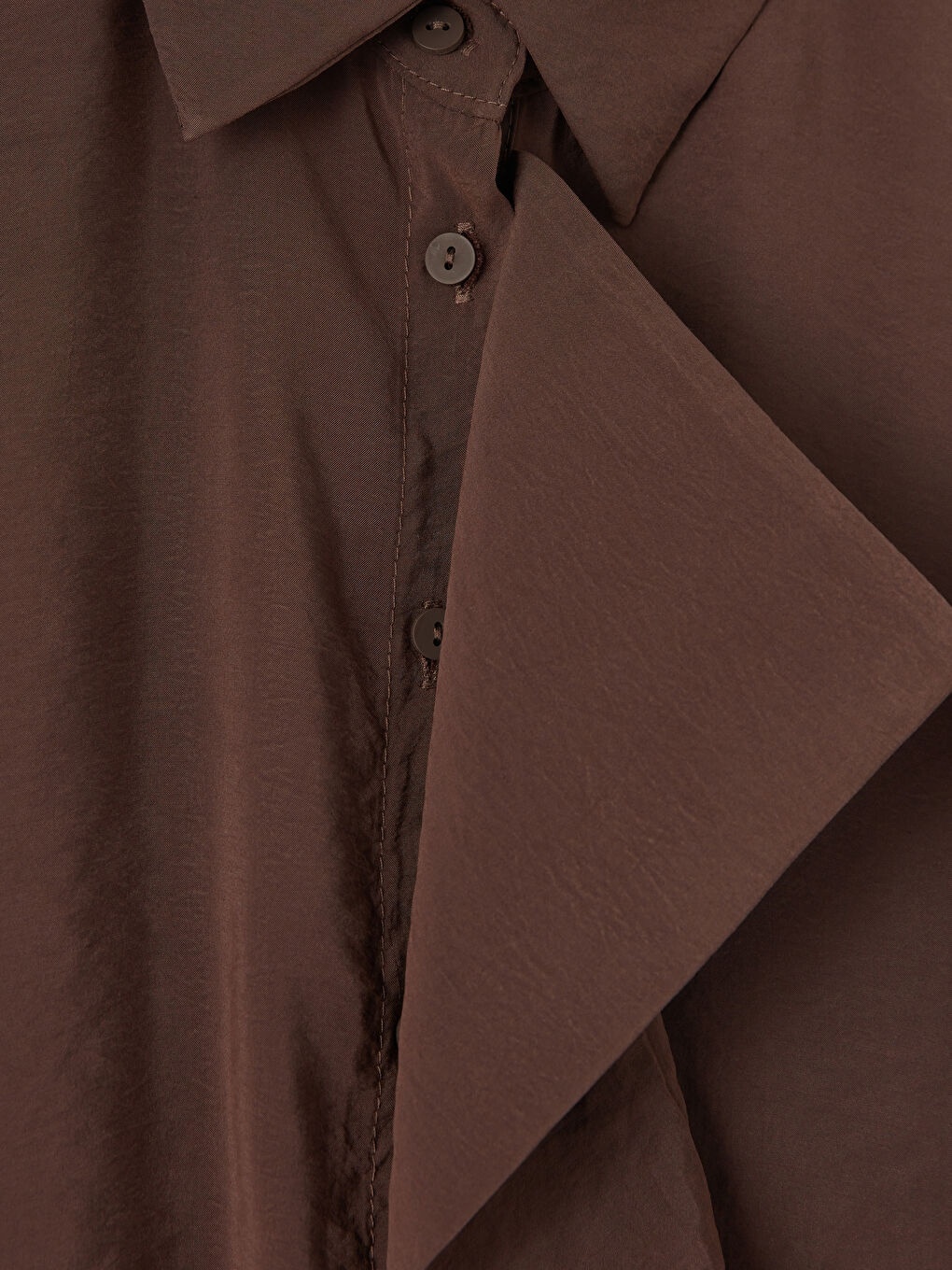 Kahverengi Modal Karışımlı Kadın Gömlek Tunik-2