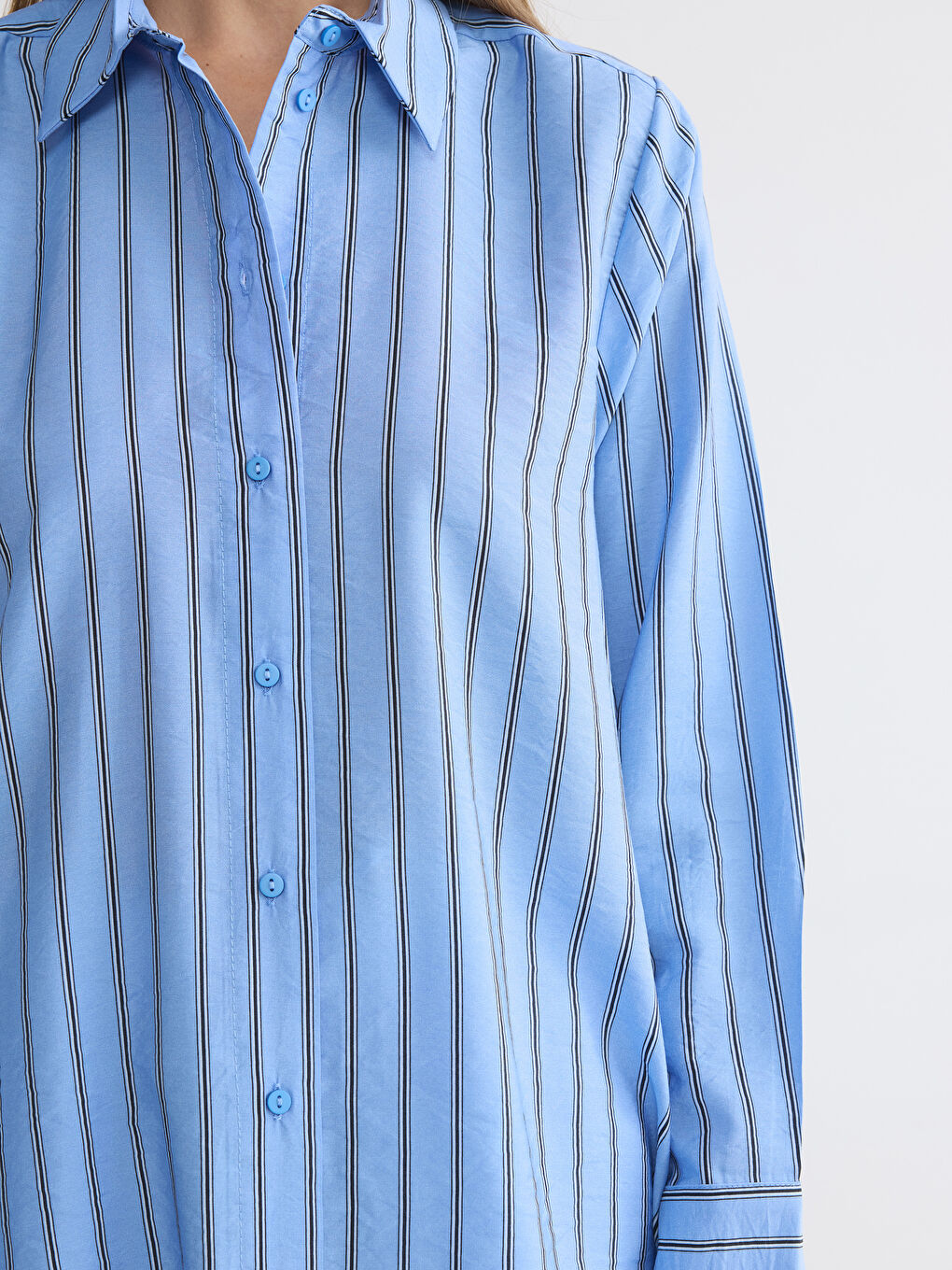 Striped Oversize Women's Shirt Tunic-2