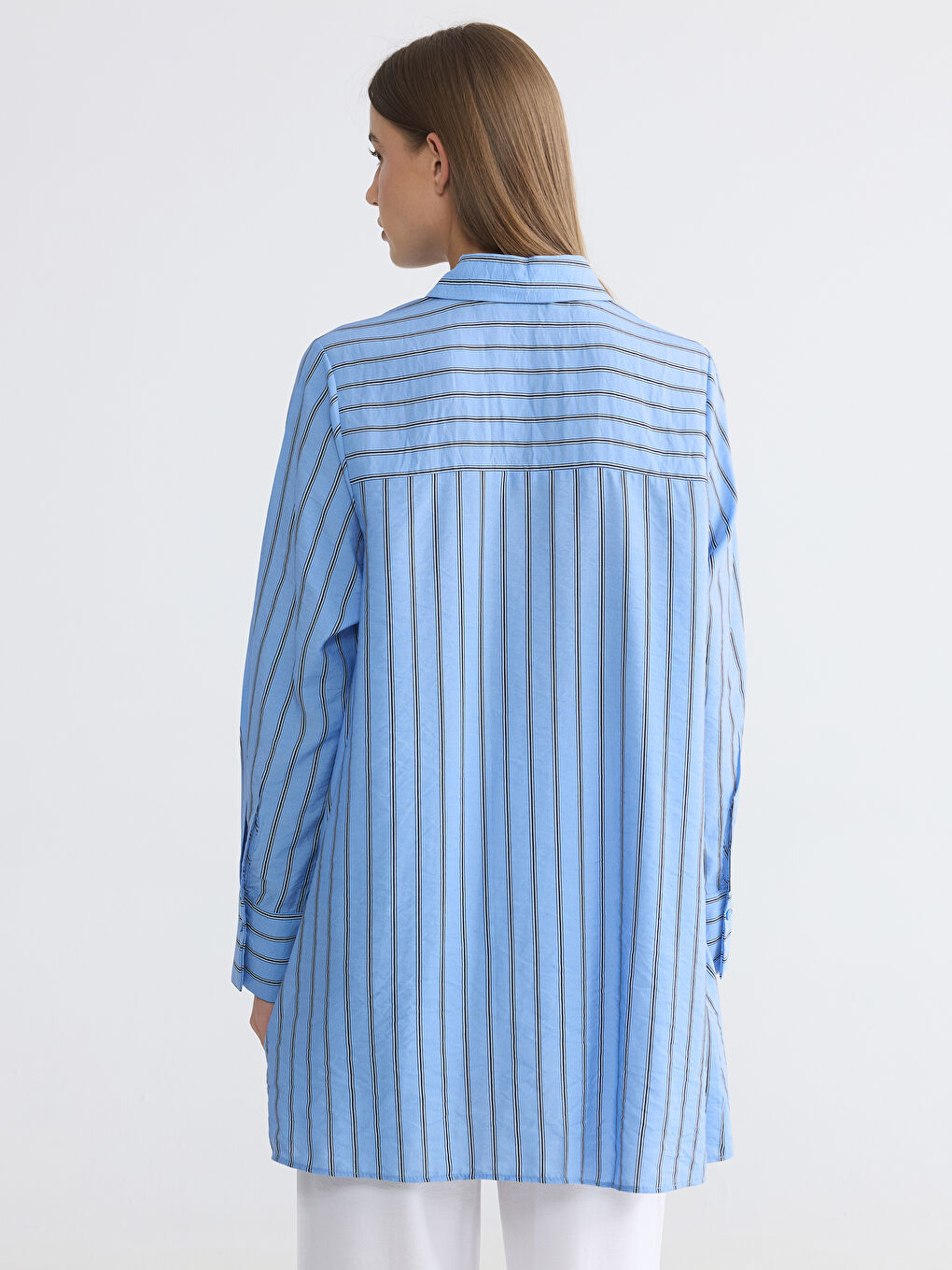 Striped Oversize Women's Shirt Tunic-3