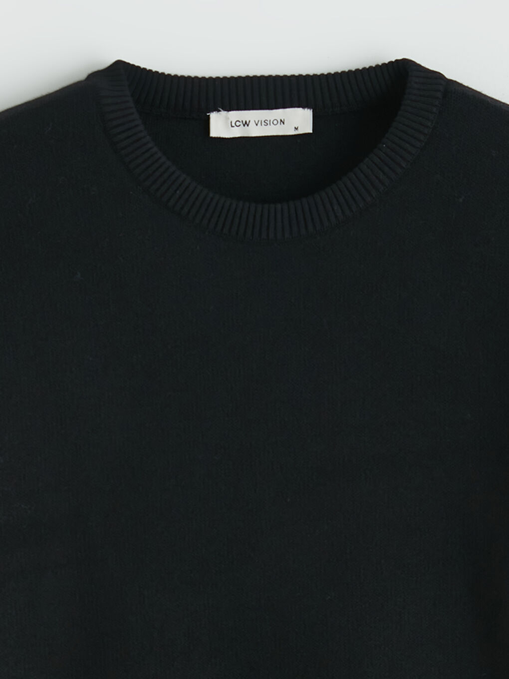 Siyah Bisiklet Yaka Erkek Triko Kazak-2