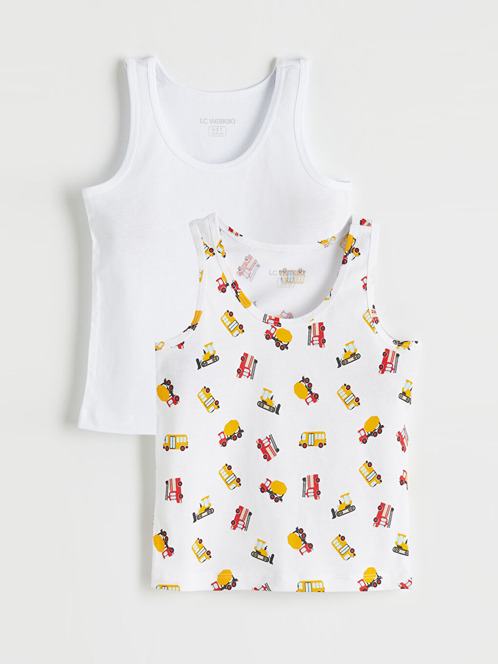 Ekru Bisiklet Yaka Erkek Çocuk Atlet 2'li