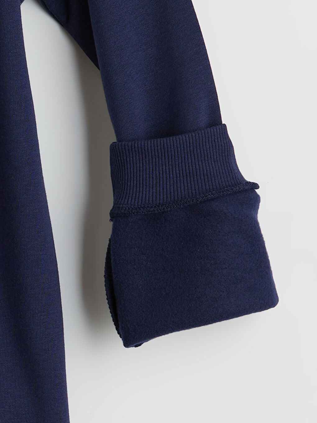 Lacivert Bisiklet Yaka Nakışlı Erkek Çocuk Kalın Sweatshirt-1