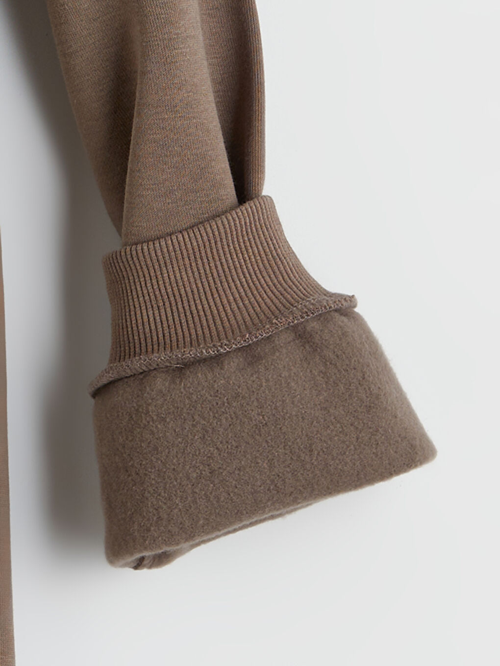 Kahverengi Bisiklet Yaka Nakışlı Erkek Çocuk Kalın Sweatshirt-1