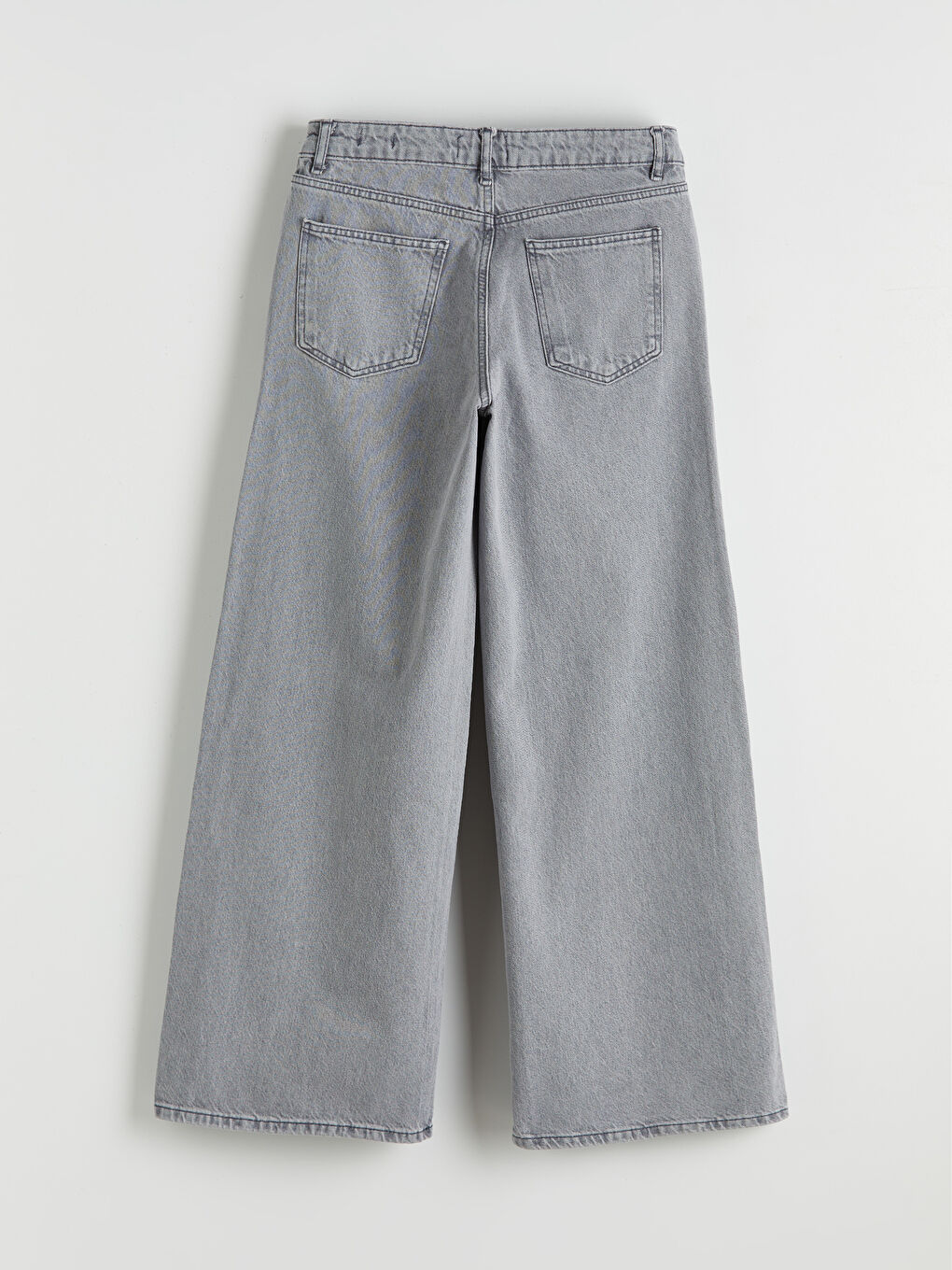 Gri Wideleg Kadın Jean Pantolon-1