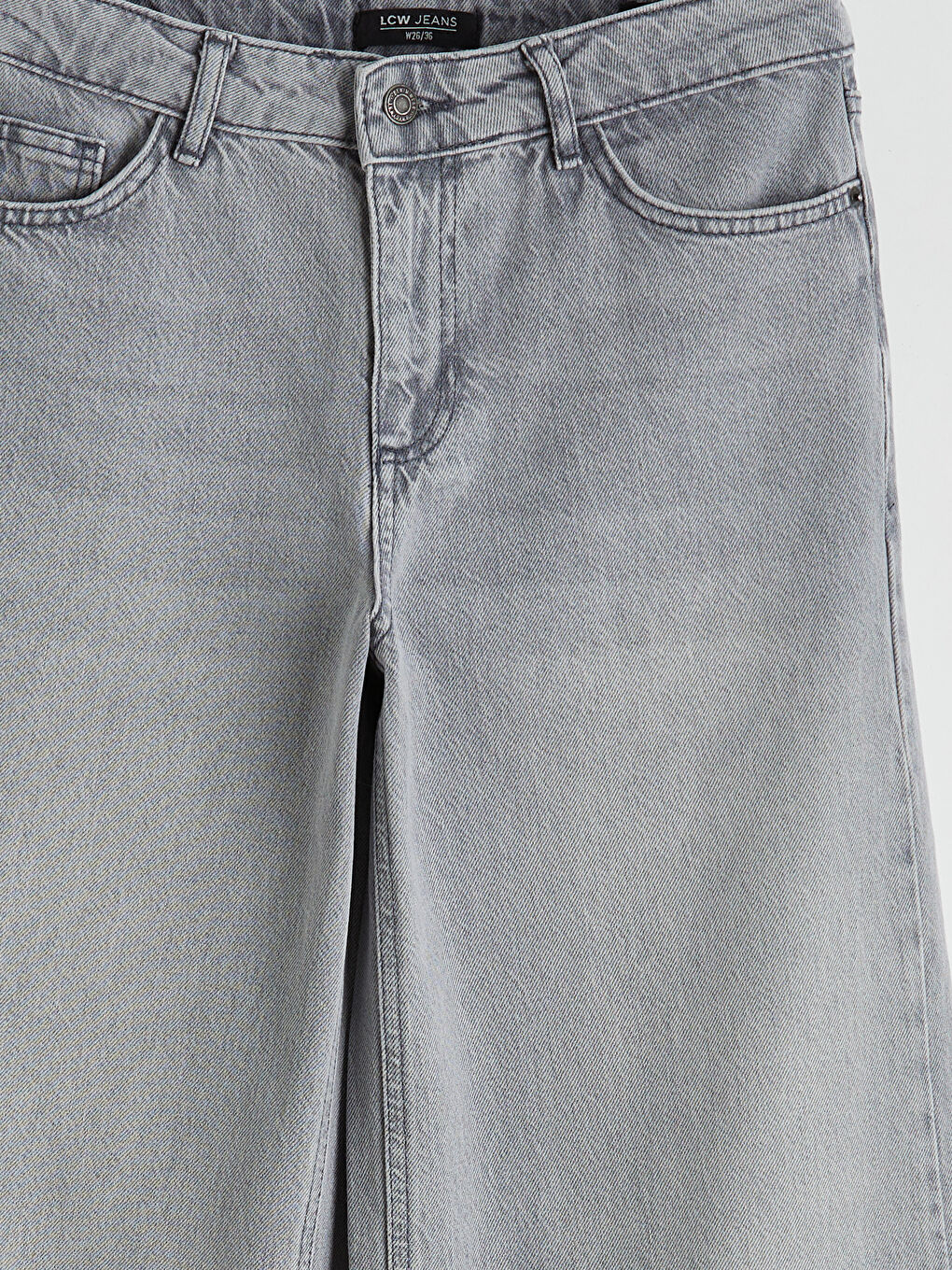 Gri Wideleg Kadın Jean Pantolon-2