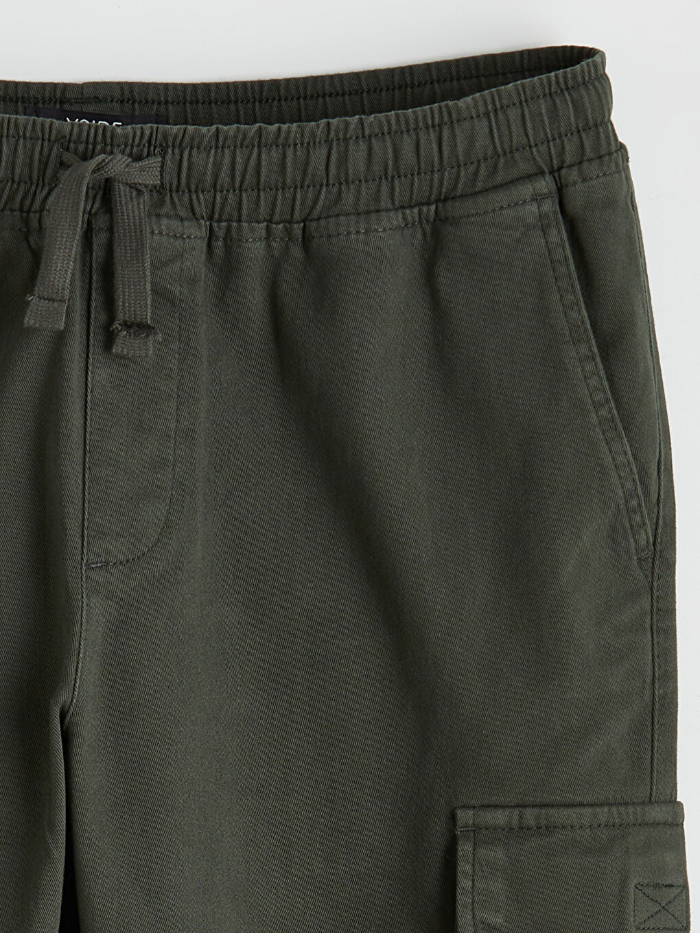 Yeşil Standart Kalıp Gabardin Erkek Kargo Pantolon-1