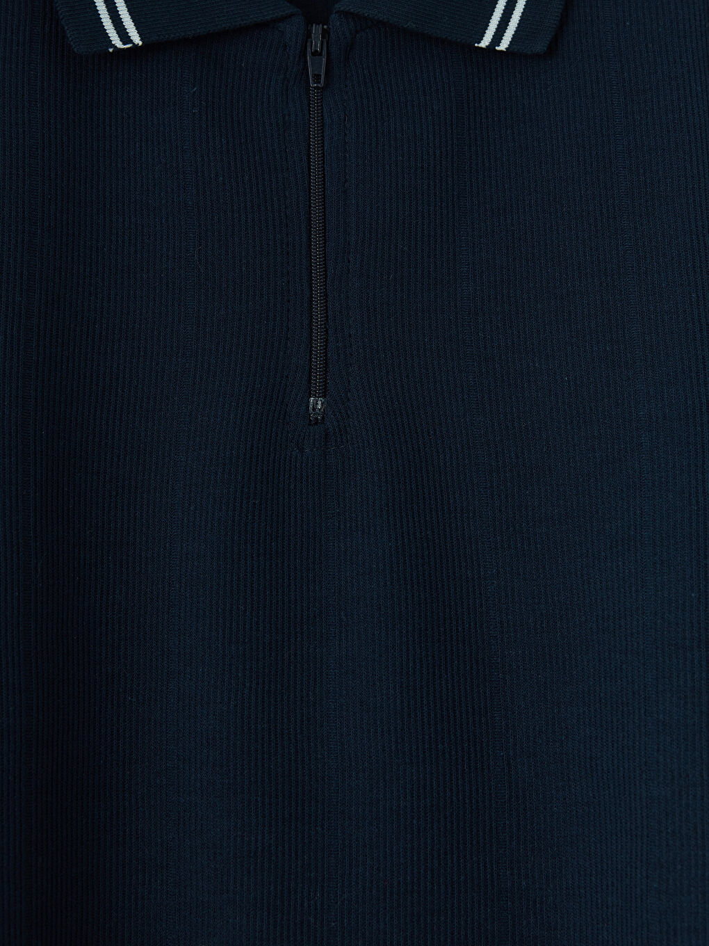 Lacivert Fermuarlı Polo Yaka Erkek Çocuk Tişört-2