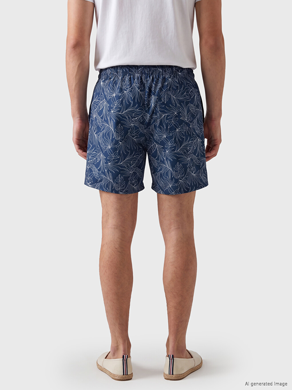 Knee Length Patterned Men's Swimming Shorts-1