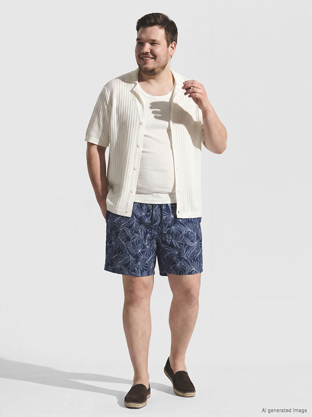 Knee Length Patterned Men's Swimming Shorts-2