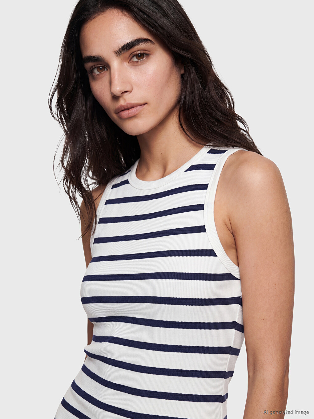 Crew Neck Striped Bodycon Dress-1