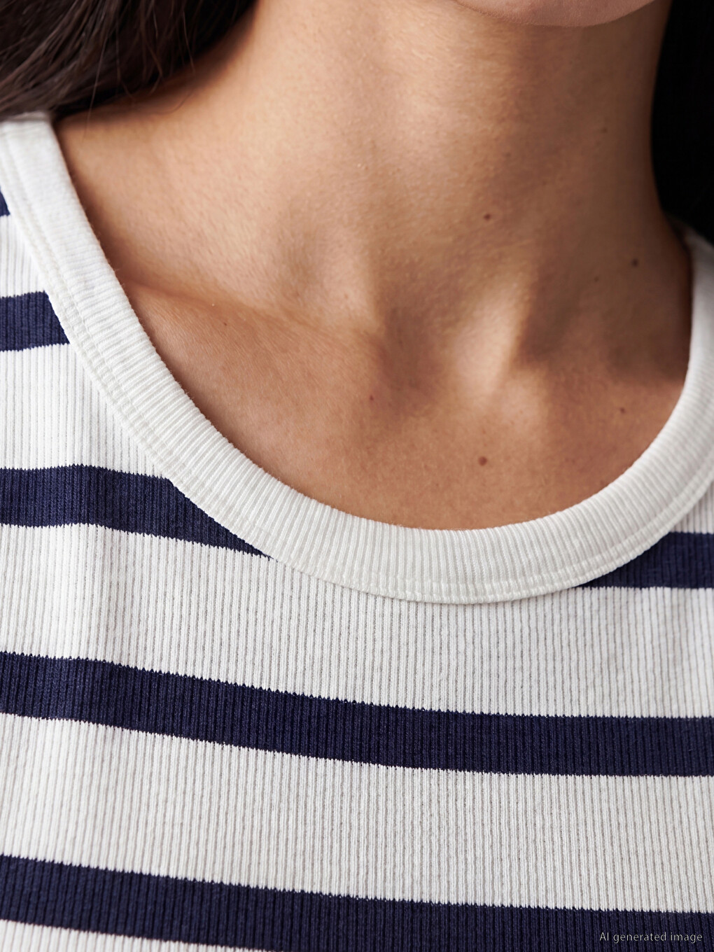 Crew Neck Striped Bodycon Dress-2