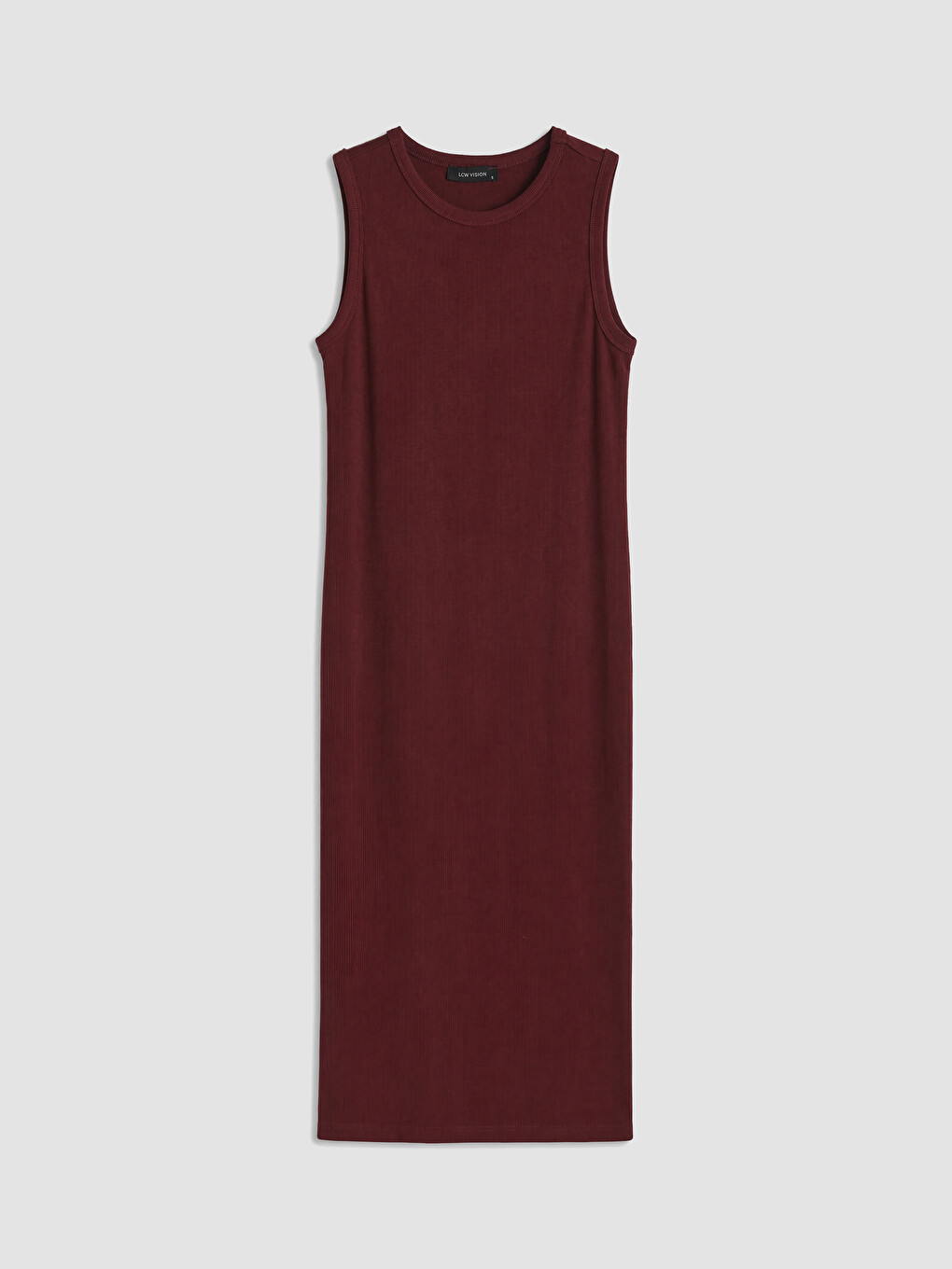 Bordo Bisiklet Yaka Fitilli Bodycon Elbise