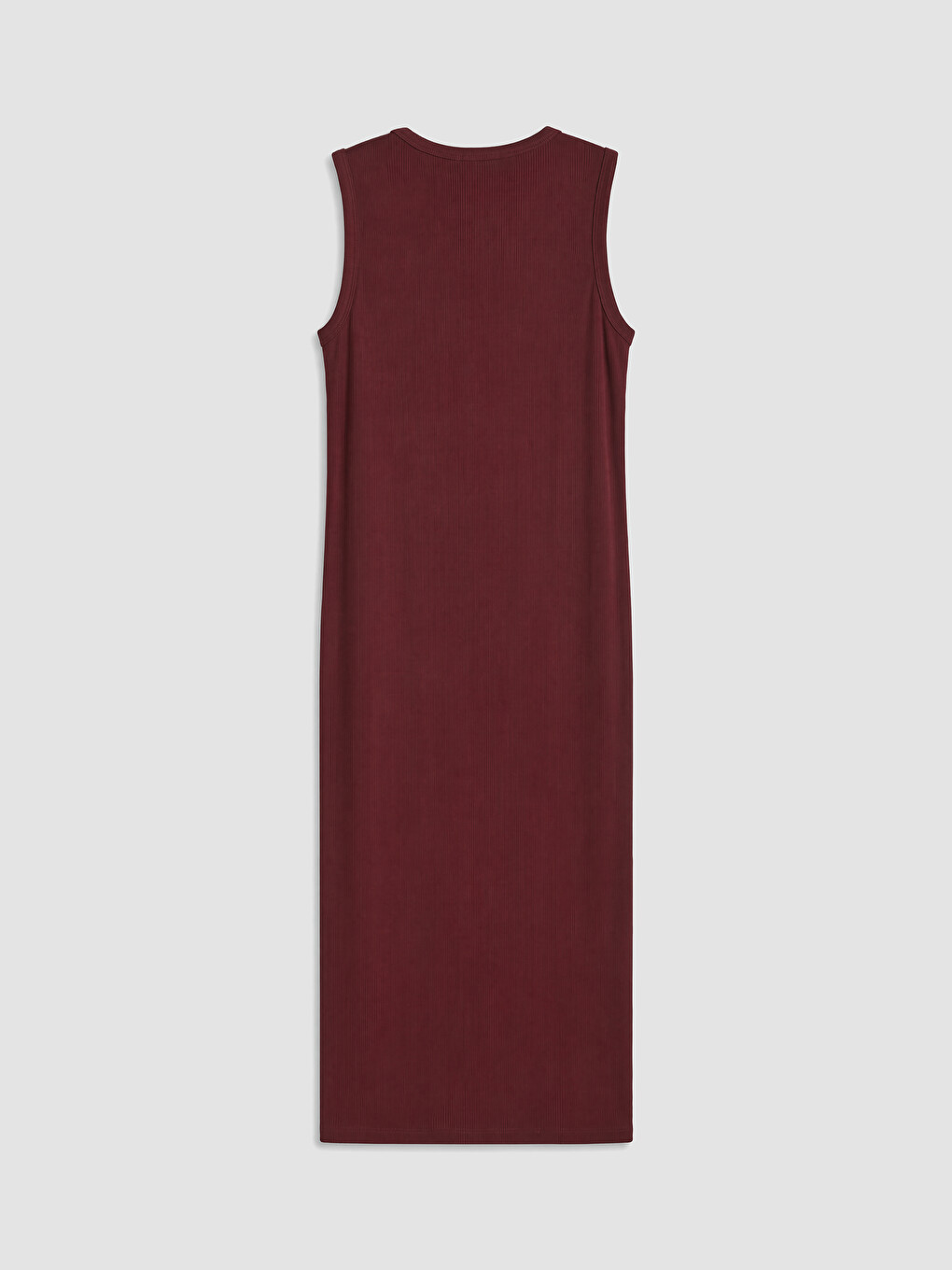 Bordo Bisiklet Yaka Fitilli Bodycon Elbise-2