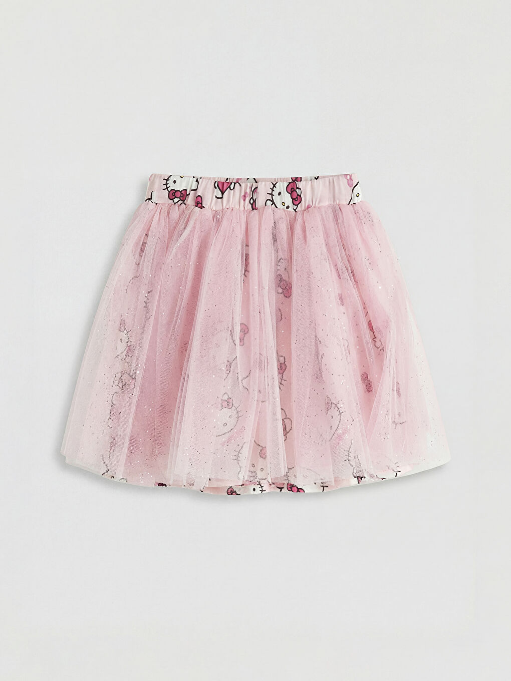 Ekru Hello Kitty Baskılı Kız Çocuk Tişört ve Tütü Etek-3