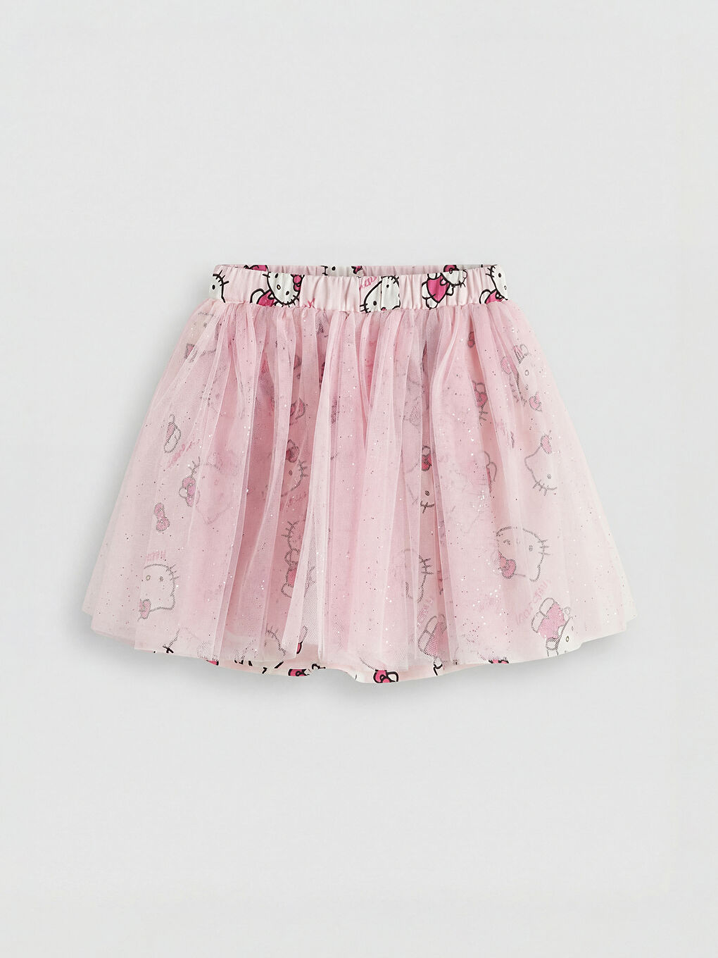 Ekru Hello Kitty Baskılı Kız Çocuk Tişört ve Tütü Etek-4