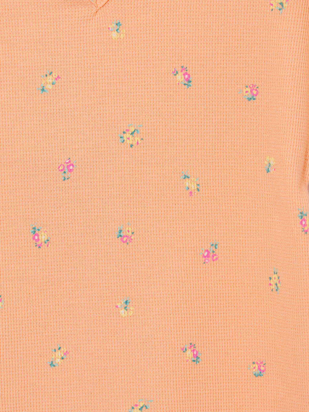 Футболка для девочек с круглым вырезом и цветочным узором-2