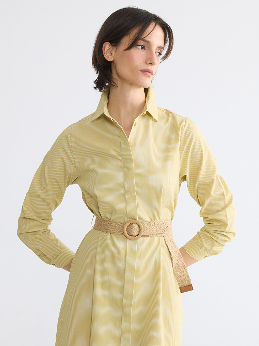 Frau Grün Hemdblusenkleid