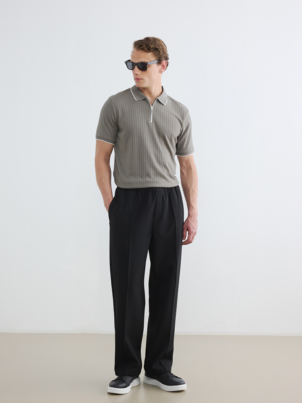Regular Fit Men's Fabric Trousers
