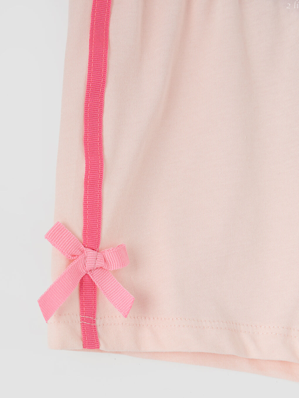 Pembe Minnie Mouse Baskılı Kız Çocuk Tişört ve Şort-6