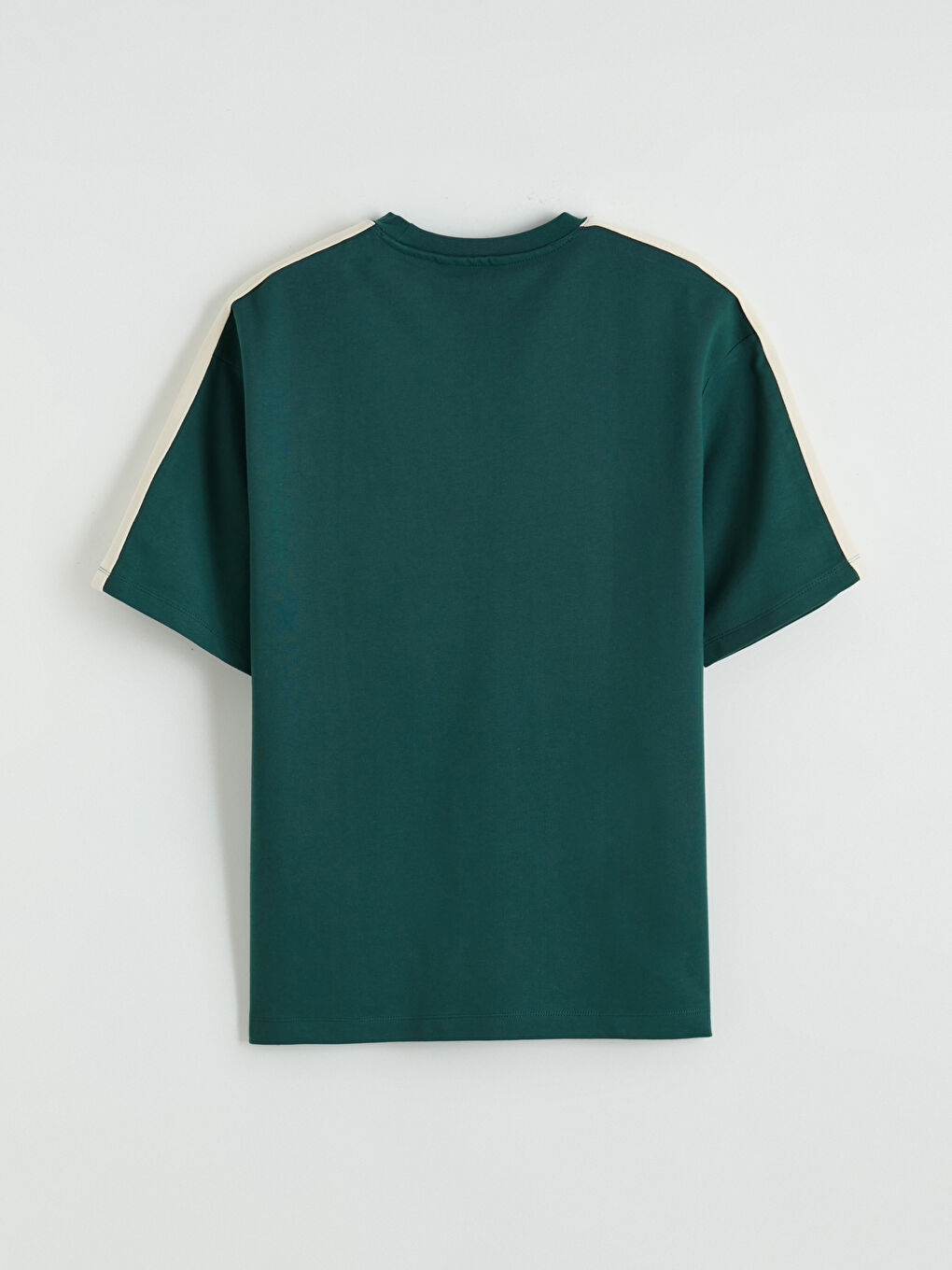 Yeşil Bisiklet Yaka Şeritli Baskılı Erkek Tişört-2