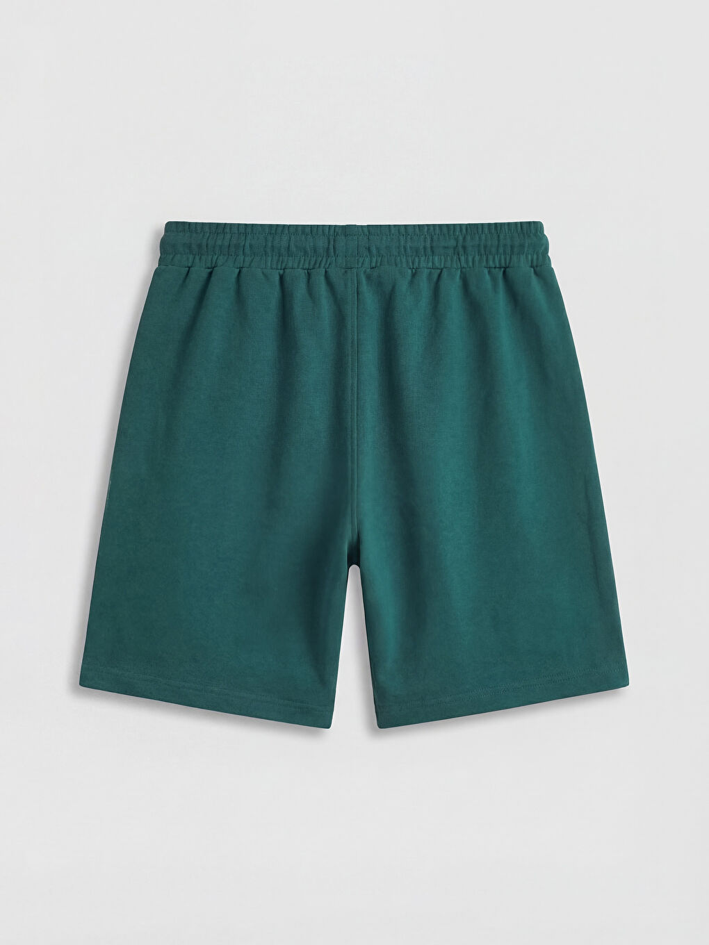 Yeşil Baskılı Yan Şeritli Standart Kalıp Erkek Şort-1