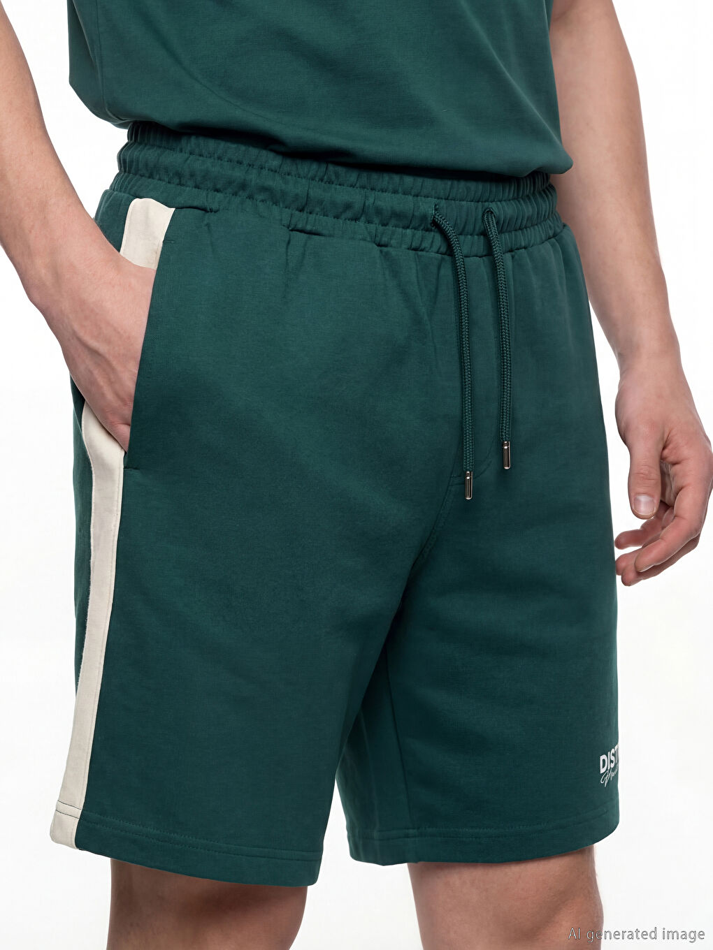 Yeşil Standart Kalıp Baskılı Erkek Şort-2