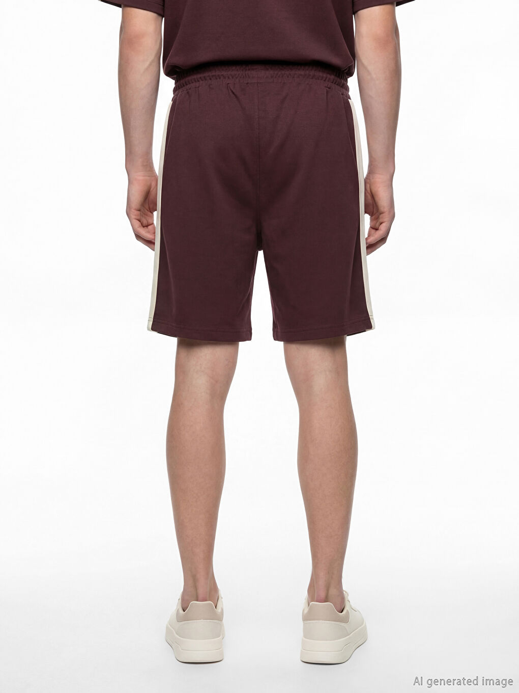 Mürdüm Standart Kalıp Baskılı Erkek Şort-4