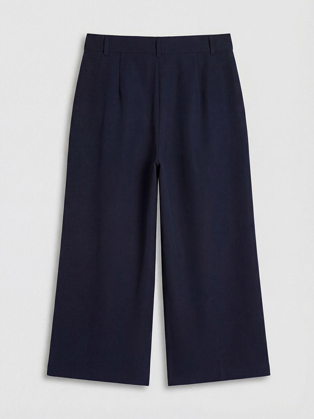 Lacivert Loose Fit Kadın Pileli Kumaş Pantolon-1