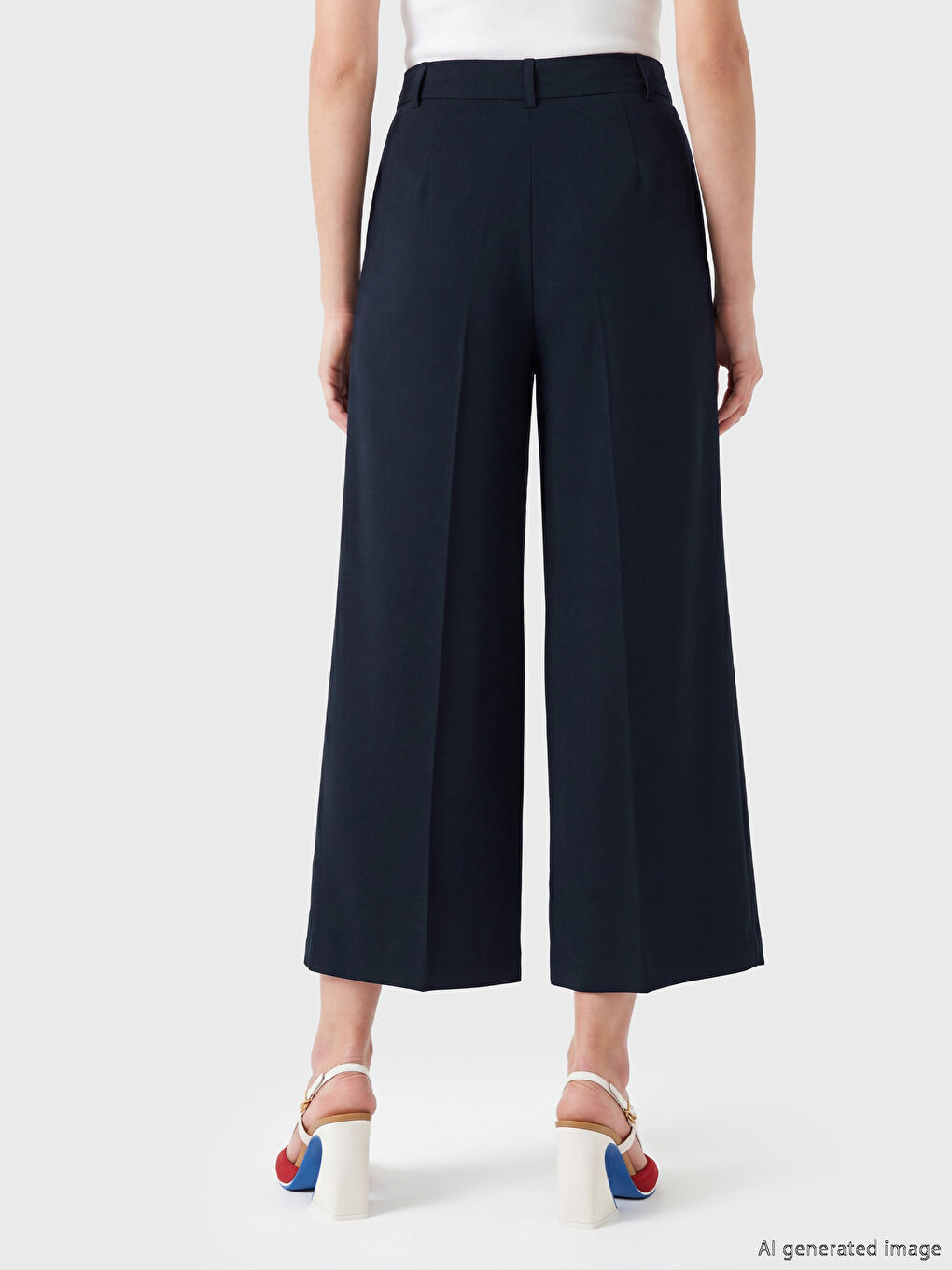 Loose Fit Women's Pleated Fabric Trousers-3