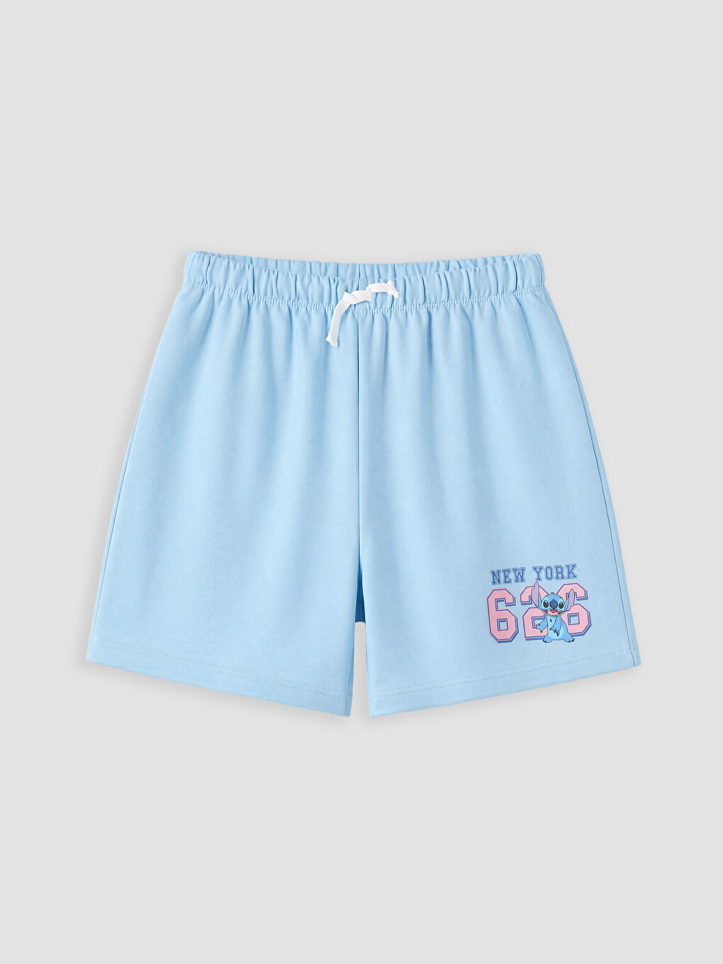 Mavi Stitch Baskılı Kız Çocuk Şort