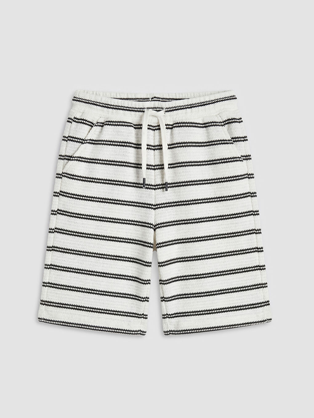 Siyah Çizgili Erkek Çocuk Şortlu Takım-2