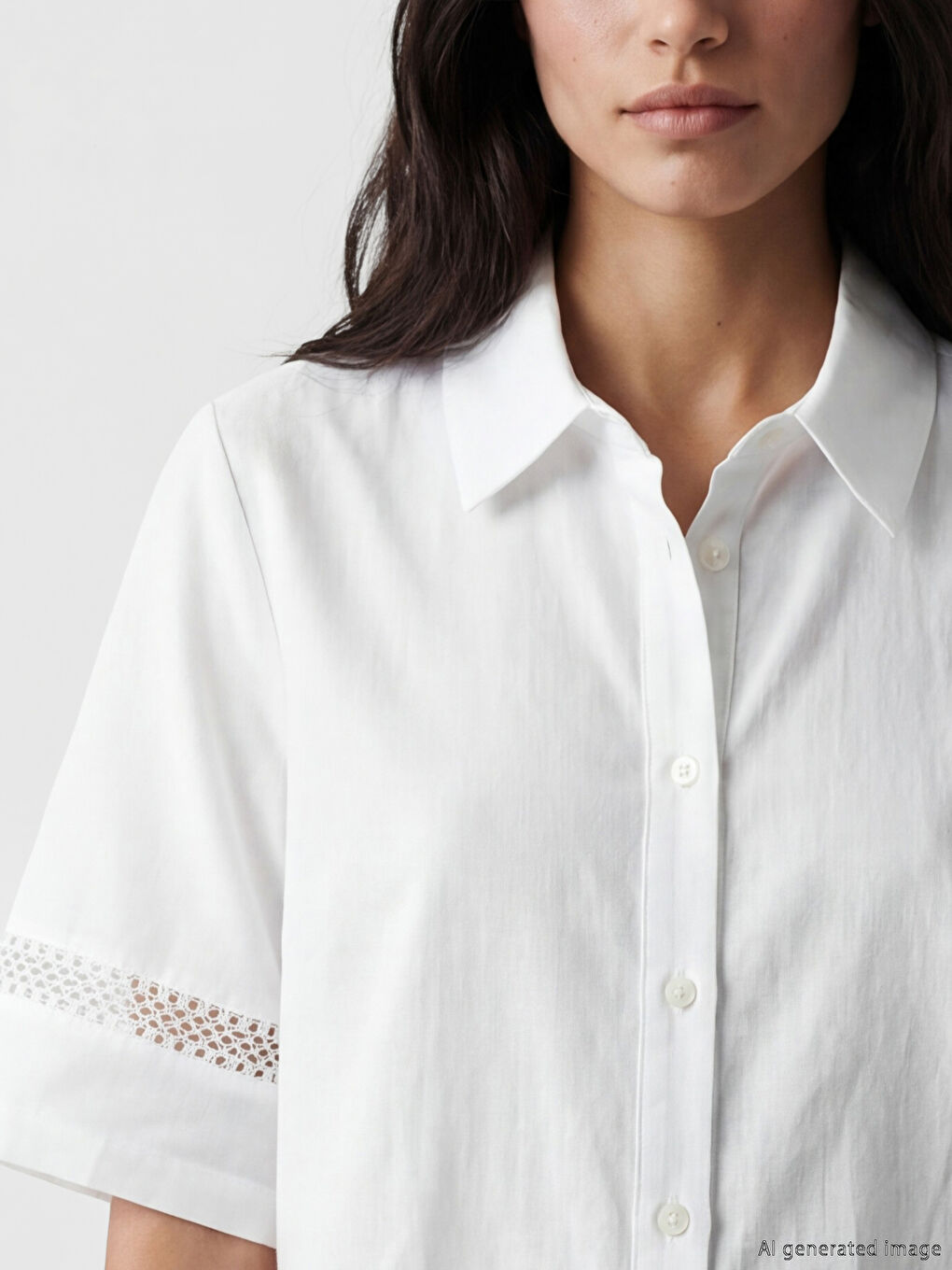 Chemise Femme à Détails en Dentelle-2