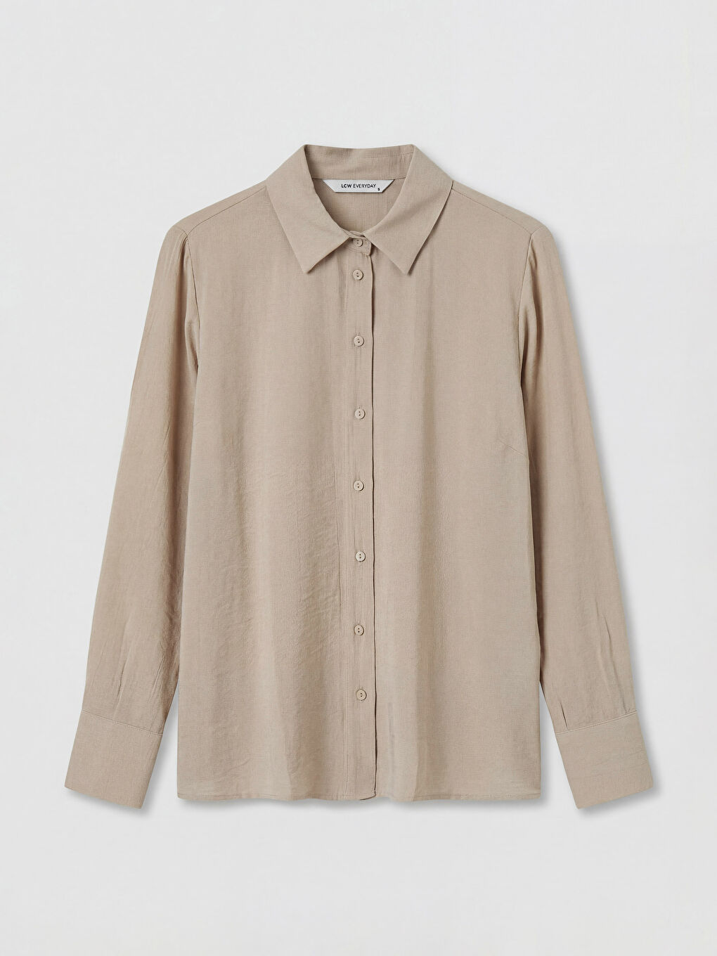 Bej Dokulu Kadın Gömlek-4