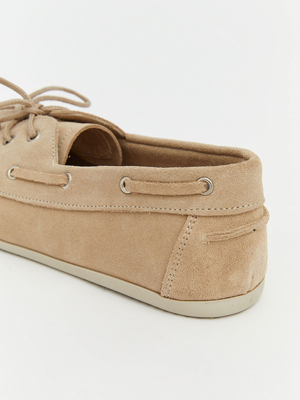 Bej Süet Kadın Loafer Ayakkabı-4
