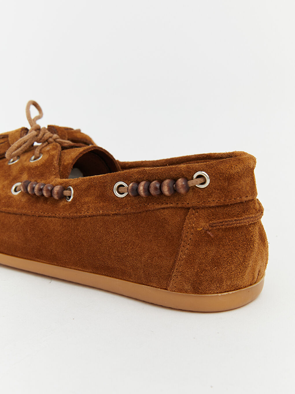 Kahverengi Süet Kadın Loafer Ayakkabı-4