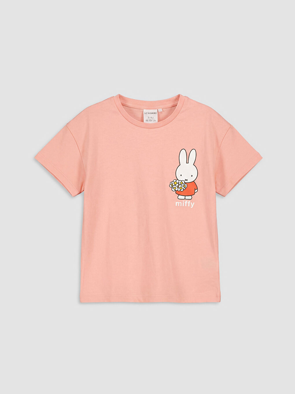 Mercan Miffy Baskılı Kız Çocuk Penye Tişört