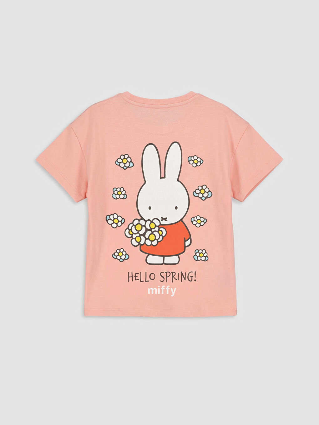 Mercan Miffy Baskılı Kız Çocuk Penye Tişört-1
