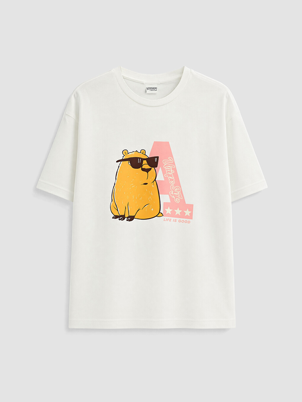 Crew Neck Printed Girls' T-shirt
