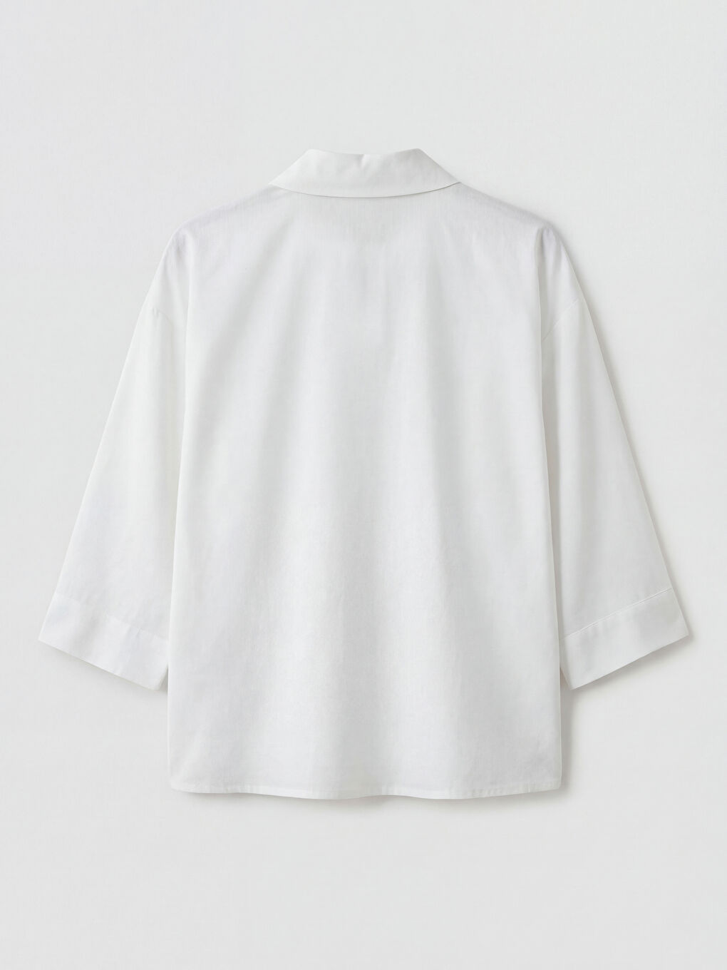 Ekru Nakış Detaylı Müslin Kadın Gömlek-5