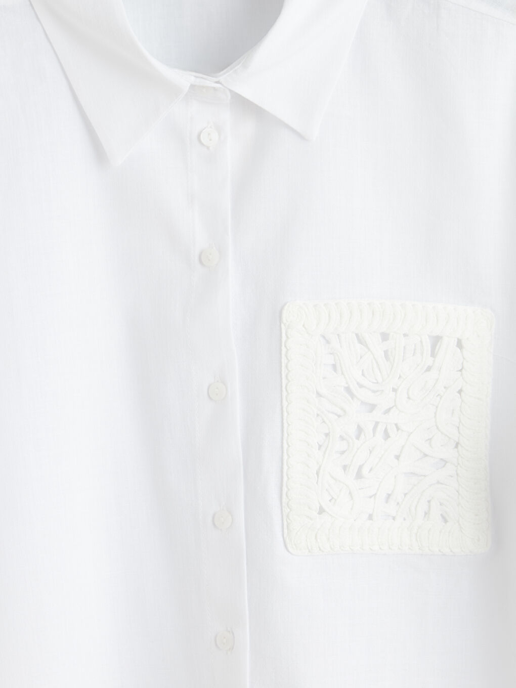 Ekru Nakış Detaylı Müslin Kadın Gömlek-6
