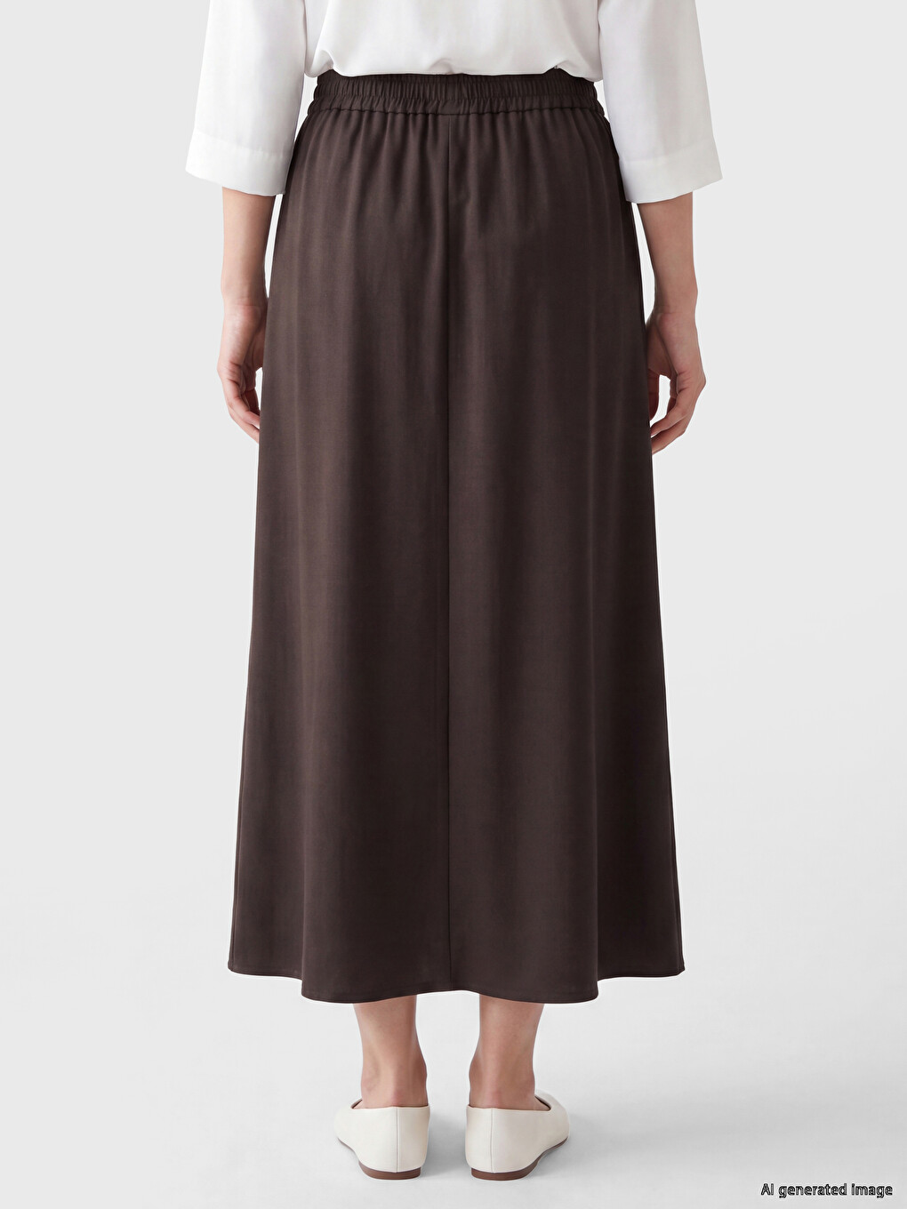 Elastic Waist Flared Skirt-3