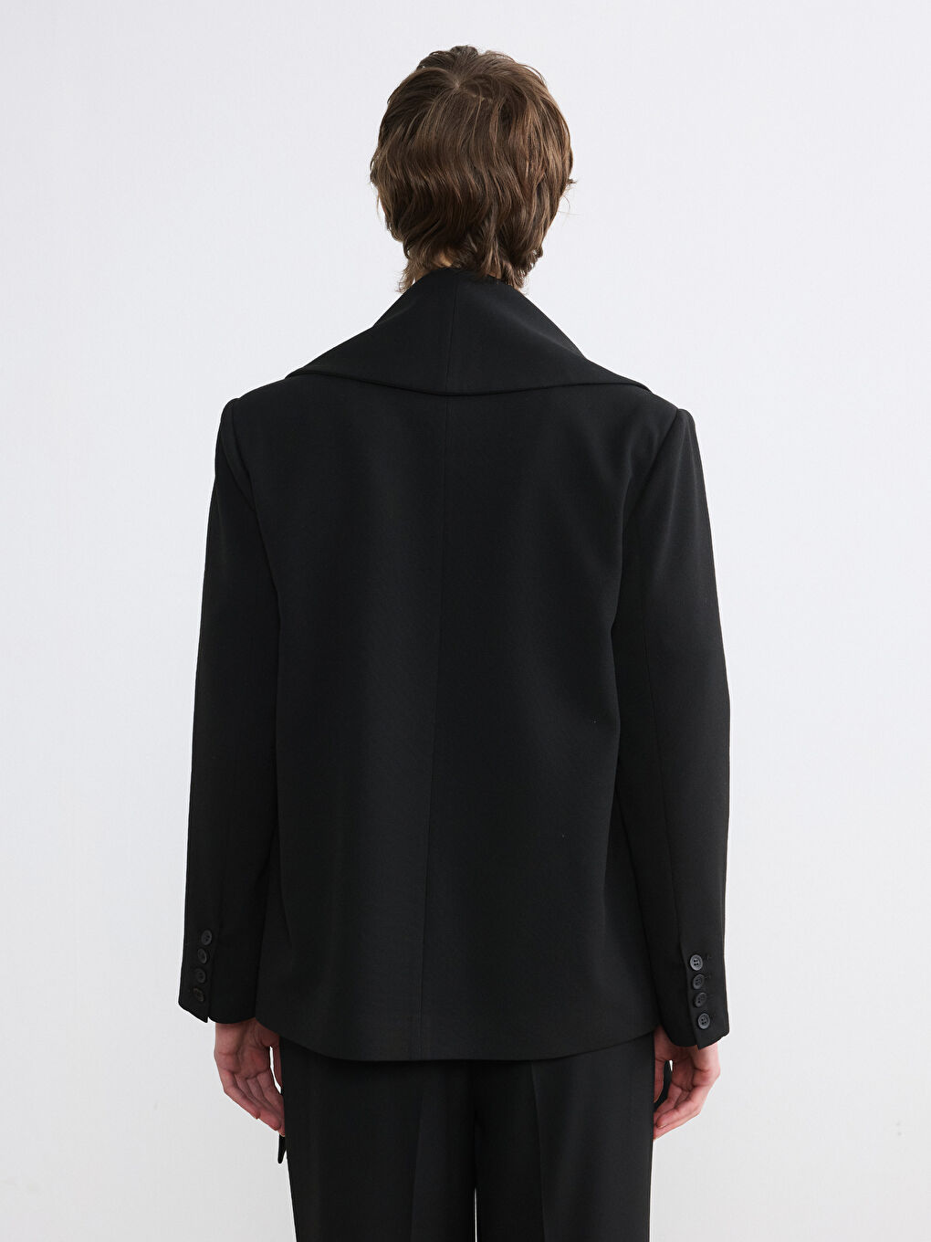 Siyah Şal Yaka Kadın Ceket-4