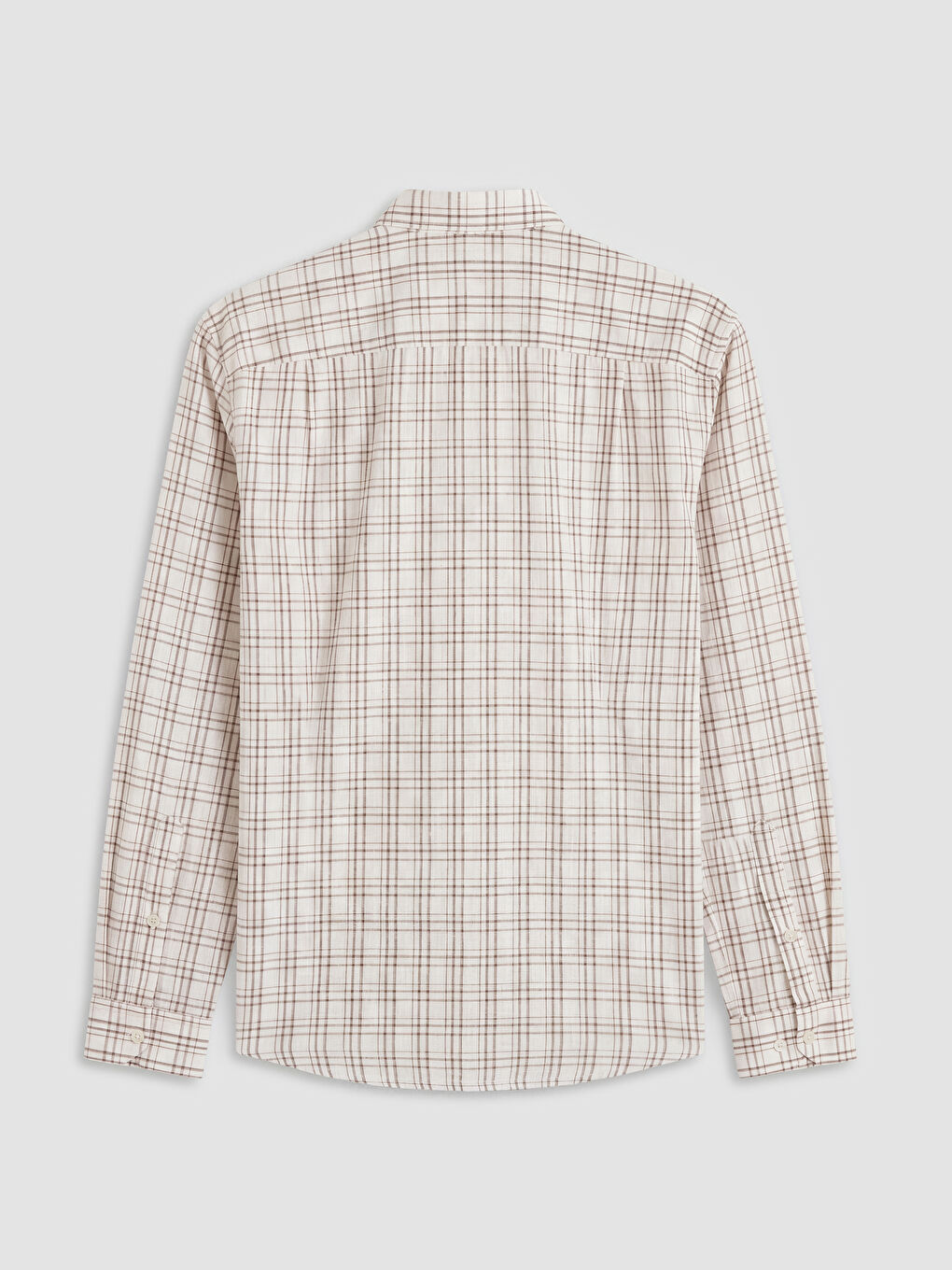 Kahverengi Regular Fit Ekose Erkek Gömlek-1