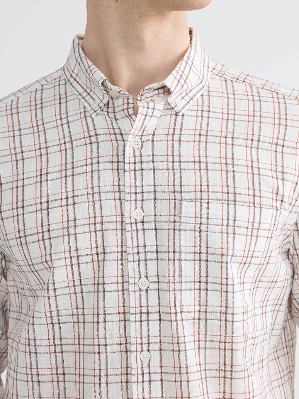 Kahverengi Regular Fit Ekose Erkek Gömlek-2