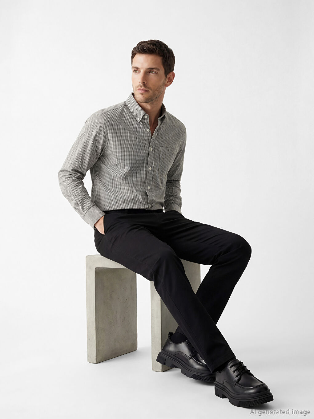 Bej Regular Fit Desenli Erkek Gömlek-1