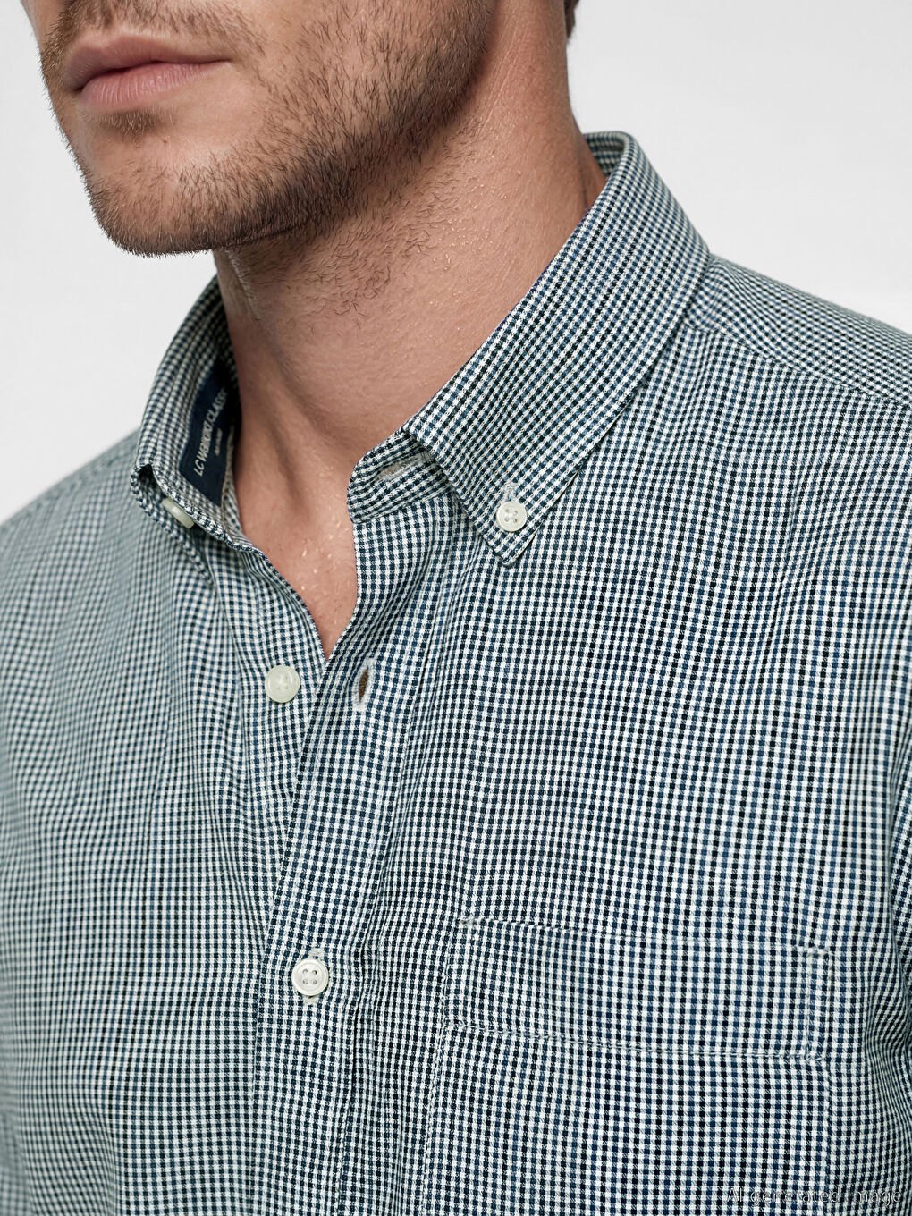 Yeşil Regular Fit Desenli Erkek Gömlek-2