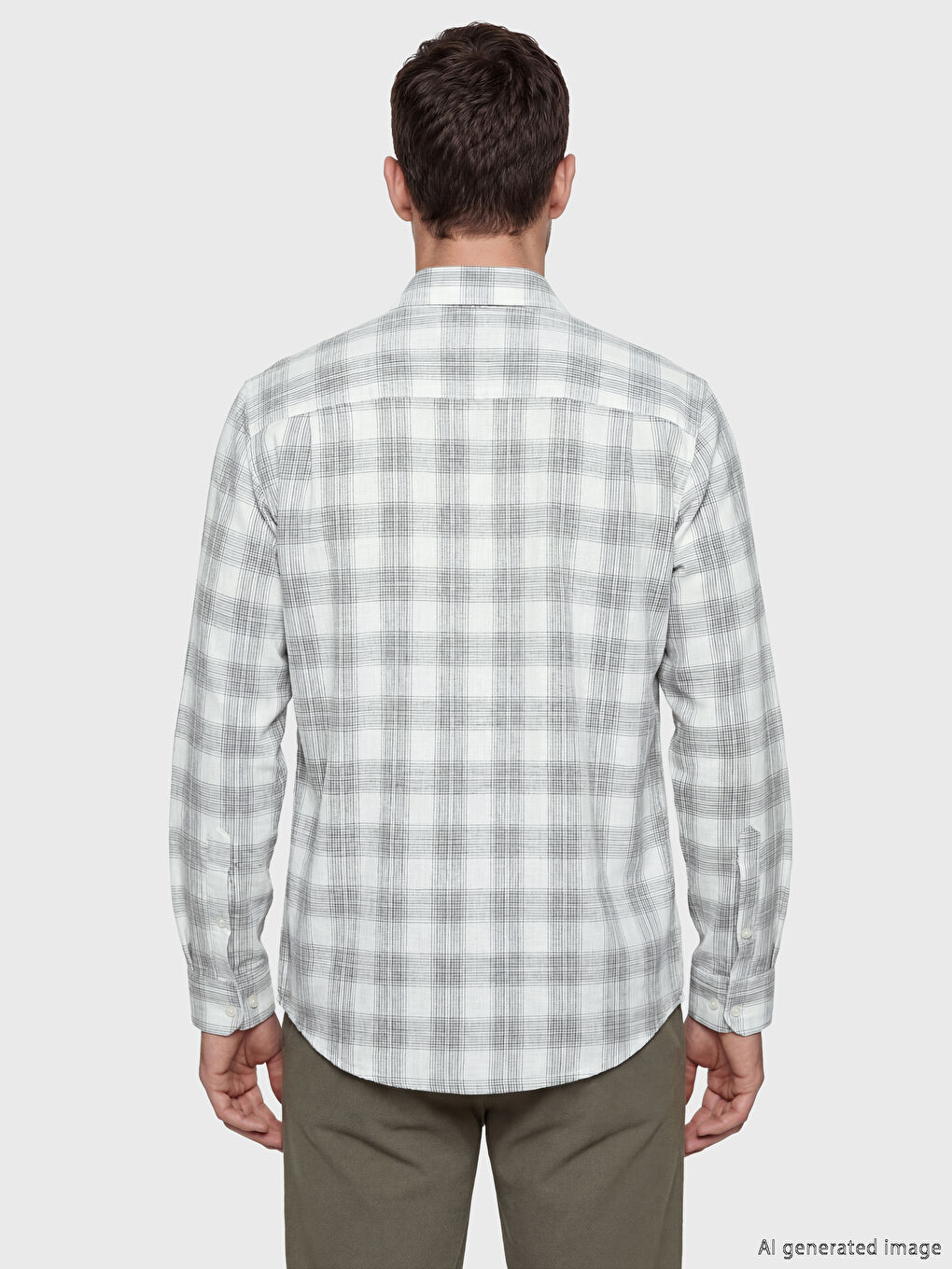 Yeşil Regular Fit Ekose Erkek Gömlek-2