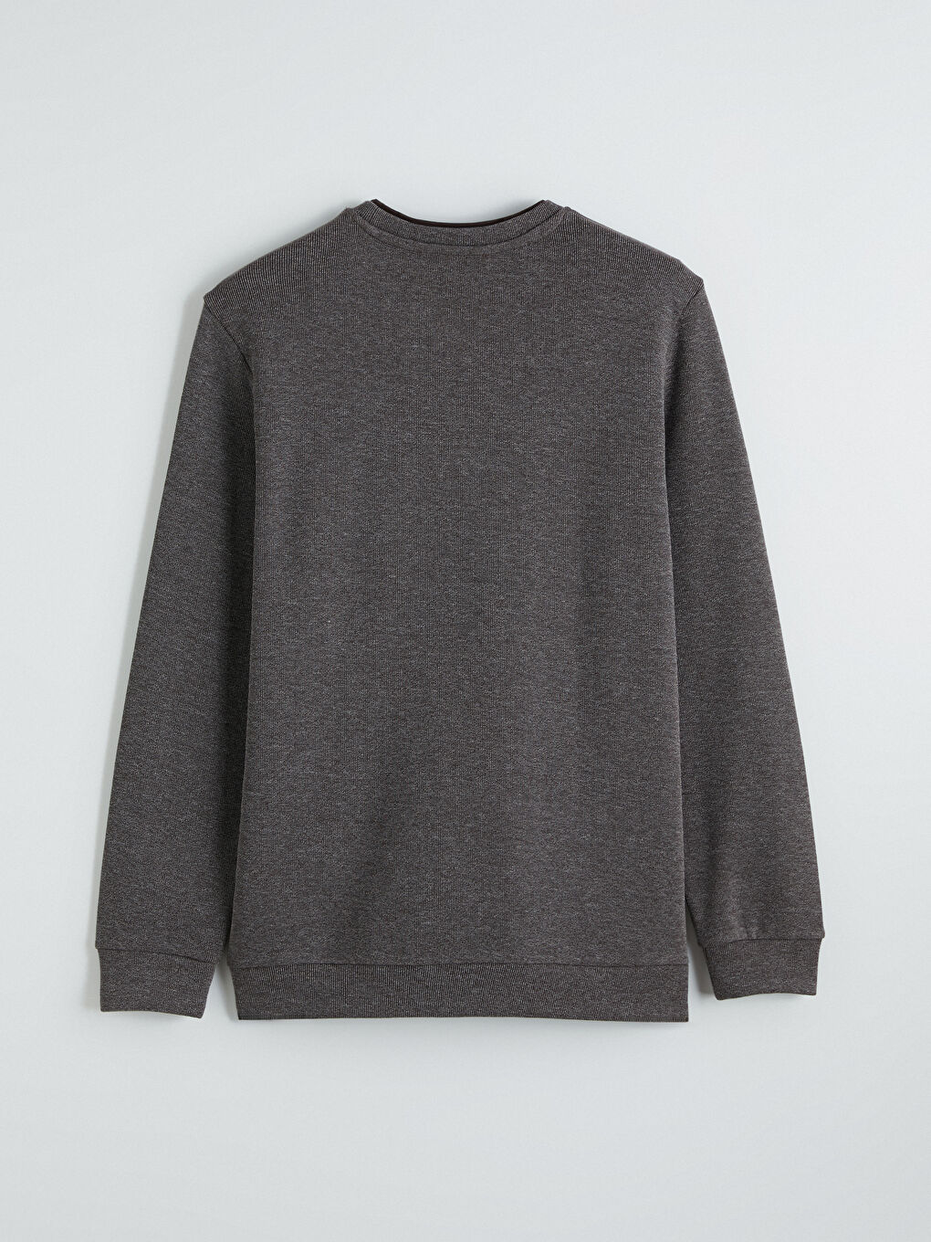 Kahverengi Bisiklet Yaka Erkek Sweatshirt-2