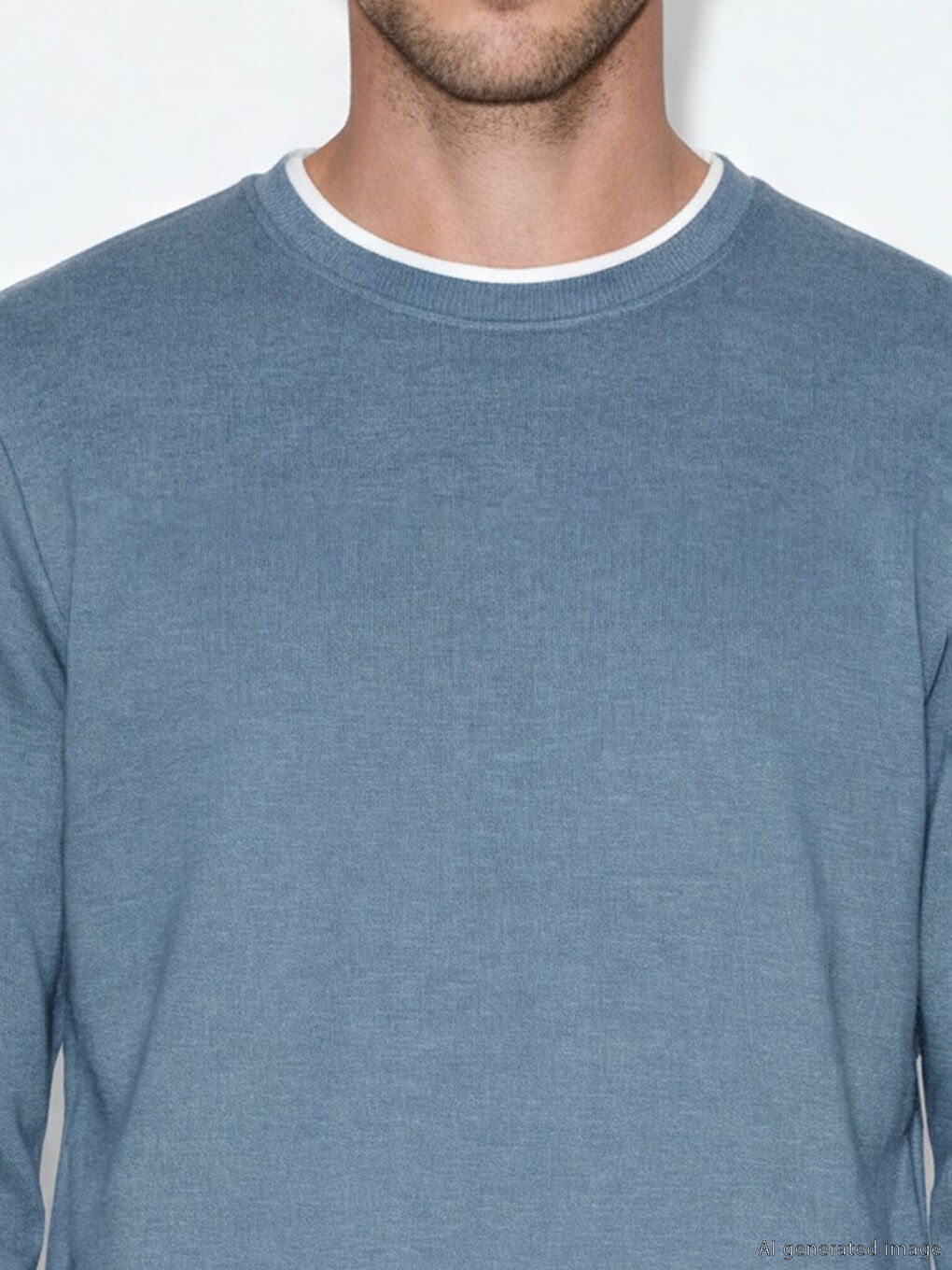 Mavi Bisiklet Yaka Erkek Sweatshirt-2