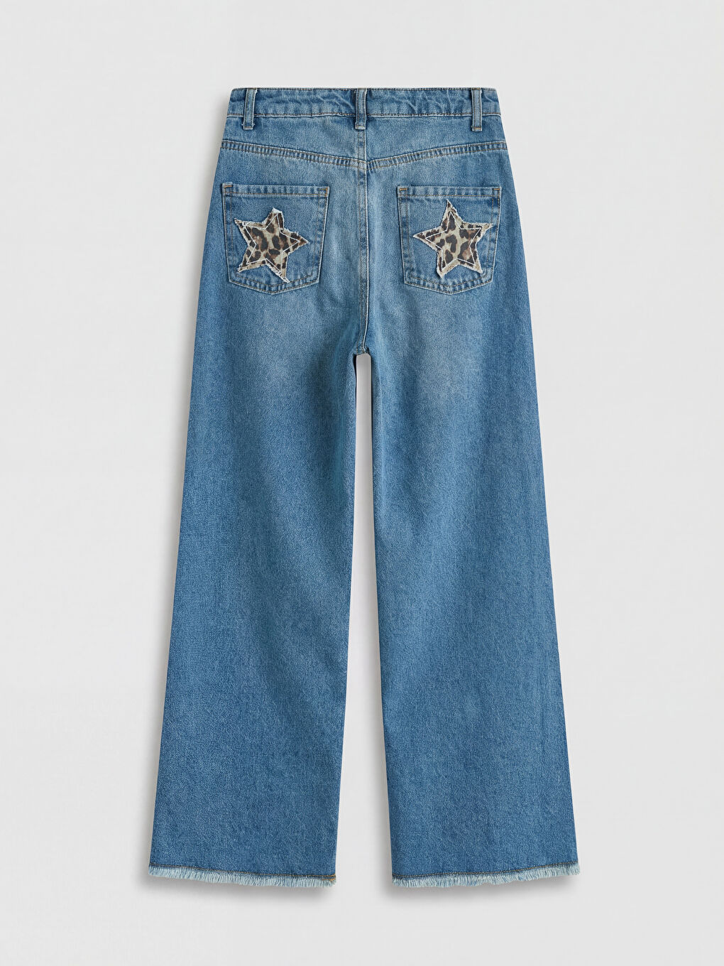 İndigo Wideleg Kız Çocuk Jean Pantolon-1